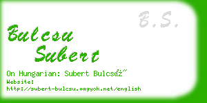 bulcsu subert business card